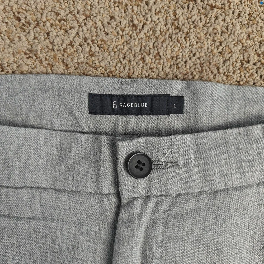 Rageblue Mens Gray Pleated Tapered Trousers Elastic Waist Cuffed Pants Size L